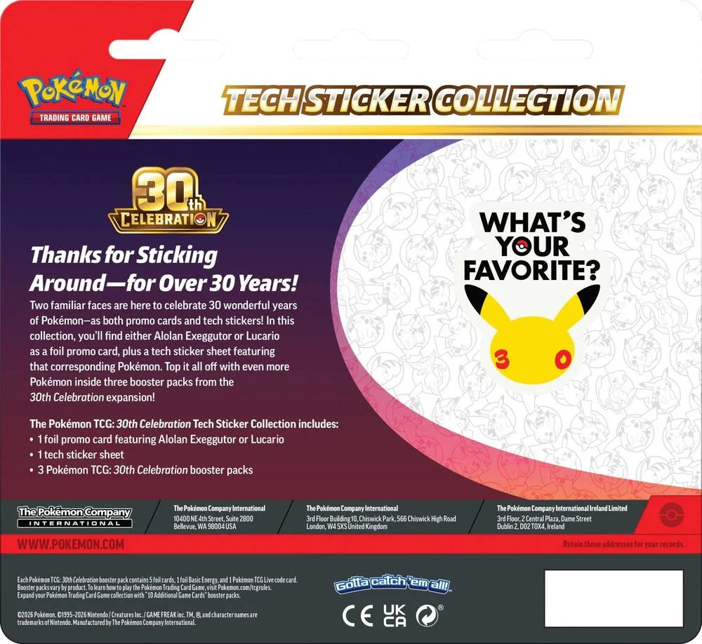 Pokémon TCG: 30th Celebration Tech Sticker Collection